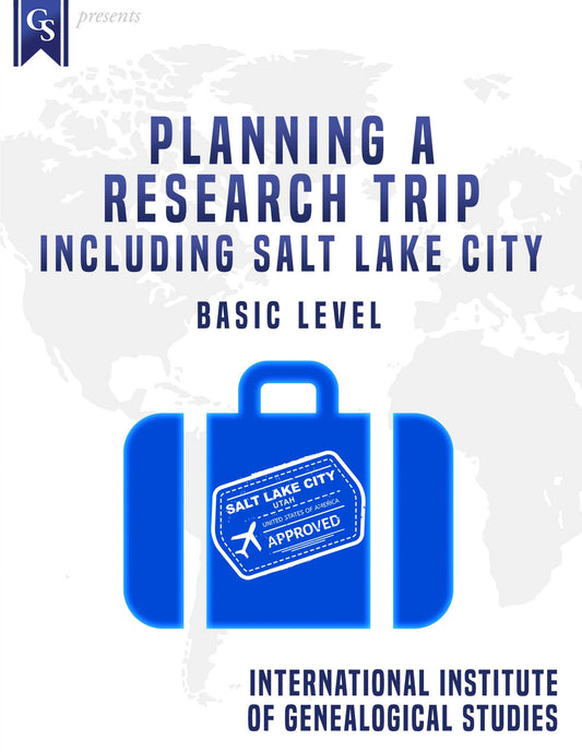 Printed Course Material-Planning A Research Trip Including Salt Lake City